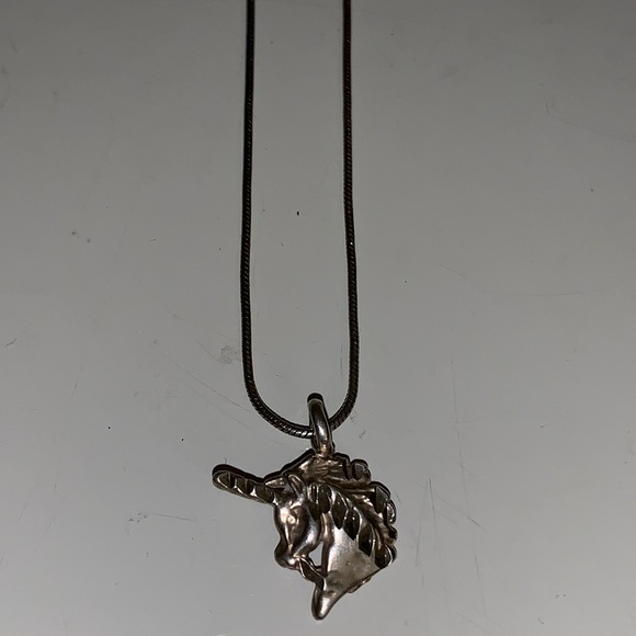 Sterling Silver Vintage Unicorn Necklace - Picture 2 of 4